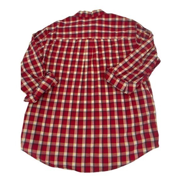 Chaps Ralph Lauren Easy Care Camp Shirt Red Plaid Button Up Long Sleeve Size XXL - Picture 6 of 10
